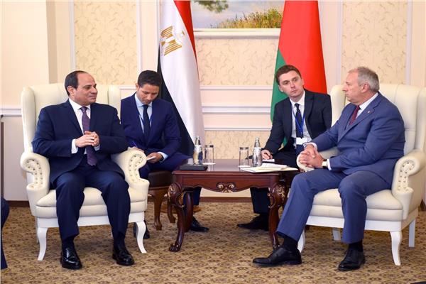  الرئيس عبدالفتاح السيسي  مع رئيس وزراء بيلاروسيا