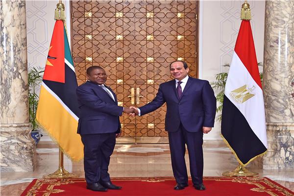  الرئيس يستقبل رئيس موزمبيق بقصر الاتحادية