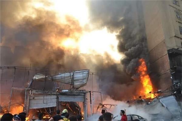 حريق محلات في الهرم
