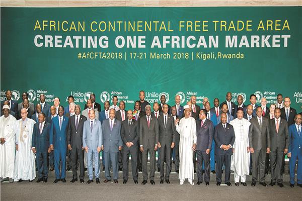 أعضاء الاتحاد الأفريقي عقب اجتماع اتفاق التجارة الحرة