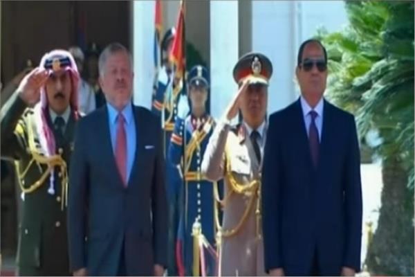 الرئيس السيسي خلال استقبال العاهل الأردني الملك عبد الله الثاني 