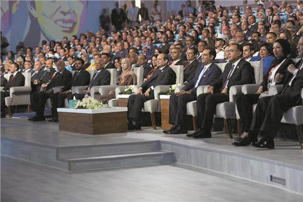 الرئيس السيسي خلال الجلسة الافتتاحية للمؤتمر