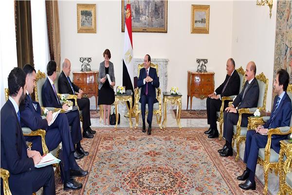 اجتماع الرئيس عبد الفتاح السيسي مع لودريان
