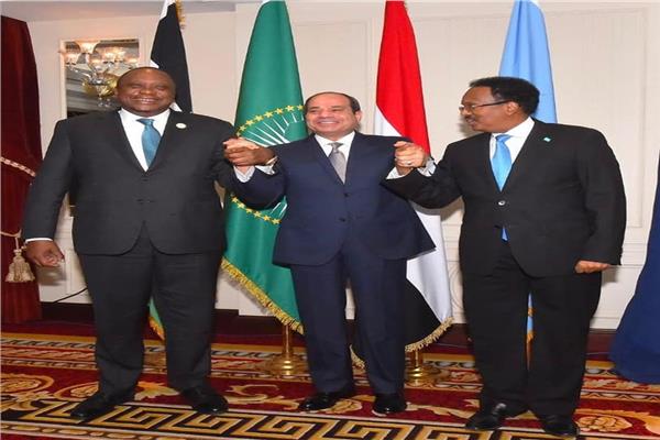 الرئيس السيسي وزعماء الصومال وكينيا