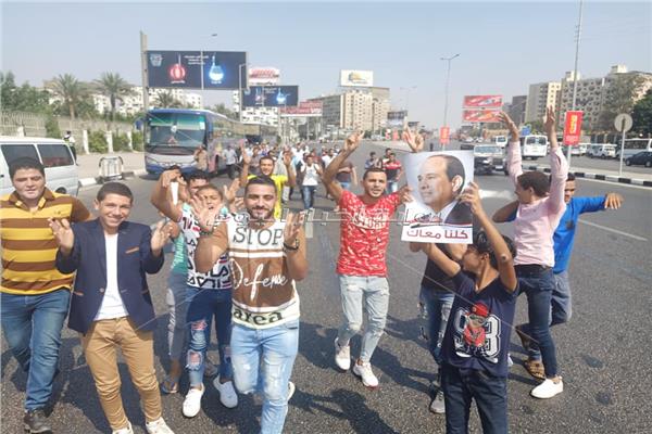  مسيرة شبابية تنضم للمنصة لتأييد الرئيس السيسي