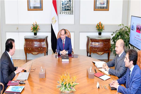  الرئيس عبد الفتاح السيسي  خلال  الاجتماع 