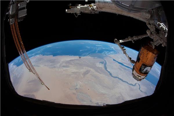 صورة لنهر النيل التقطها هزاع المنصوري من الفضاء
