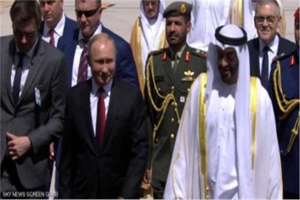 مراسم استقبال رسمية للرئيس بوتين فور وصوله إلى دولة الإمارات