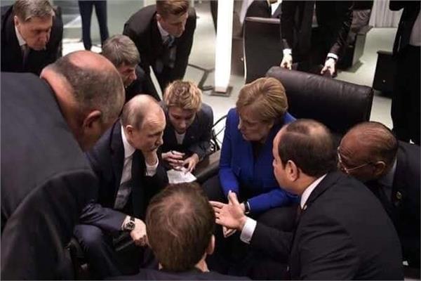 مشاورات الرئيس مع الرؤساء المشاركين في قمة برلين