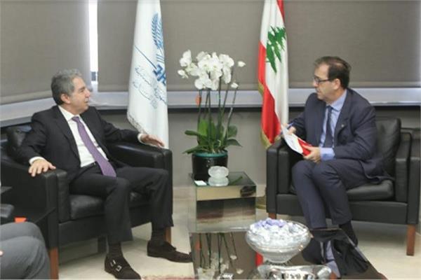 وزير المالية اللبناني غازي وزني يلتقى برونو فوشيه سفير فرنسا