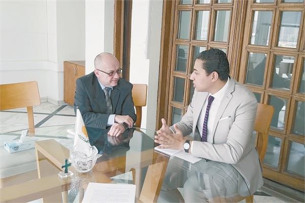 سفير قبرص خلال حواره مع  محرر «الأخبار»