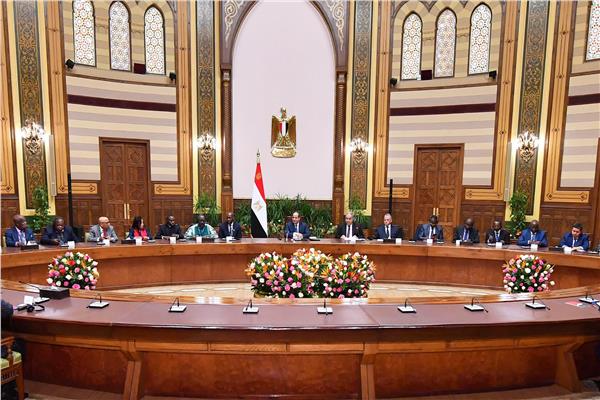  الرئيس عبد الفتاح السيسي خلال لقائه رؤساء «الدستورية الافارقة»