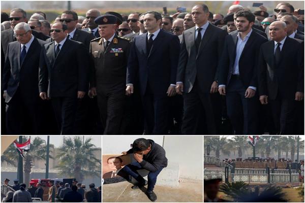 فيديو وصور| وداع تاريخي.. 10 مشاهد تخلد «جنازة مبارك» في وجدان المصريين