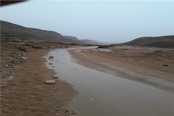 مياه السيول تتجمع في مخر وادي دجلة وطرة