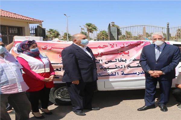 الهلال الاحمر يدعم مؤسسات العزل الطبي بجنوب سيناء