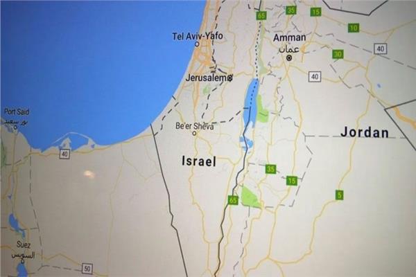 صورة لخرائط جوجل بعد حذف اسم فلسطين