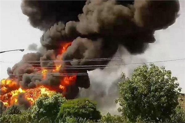 حريق في منطقة صناعية بإيران