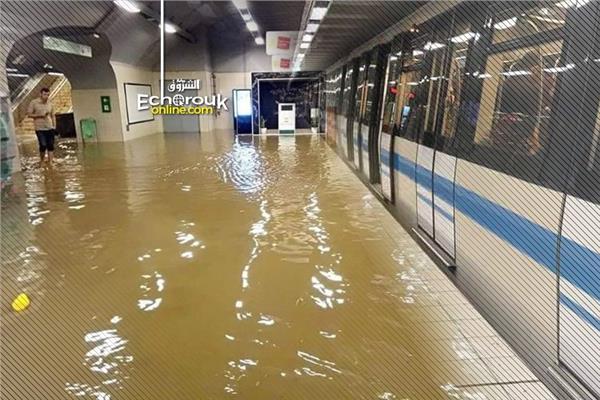 مترو مدريد يغرق في مياه الأمطار