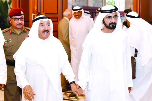  أمير الكويت الراحل الشيخ صباح الأحمد الجابر ومحمد بن راشد
