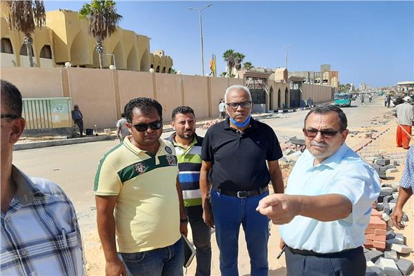  اللواء هشام الخولي نائب محافظ شمال سيناء بجولة تفقدية لمشروع تطوير مدينة العريش تمهيدا لافتتاح