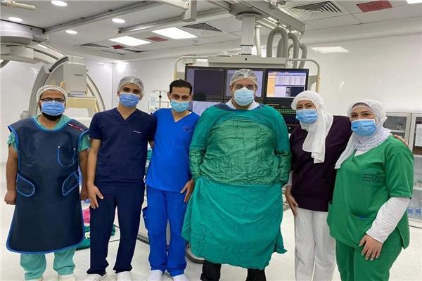 قسطرة مخية ناجحة لمريضة مسنة بمستشفى النصر التخصصي ببورسعيد