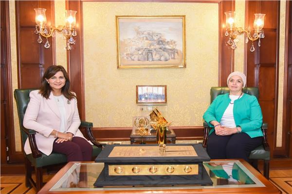 وزيرة الهجرة تلتقي الدكتورة دينا راشد إحدى النابغات المصريات بالخارج