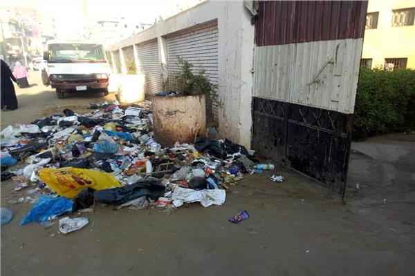  تراكم أكوام القمامة أمام مدارس قرية «البتانون» بالمنوفية