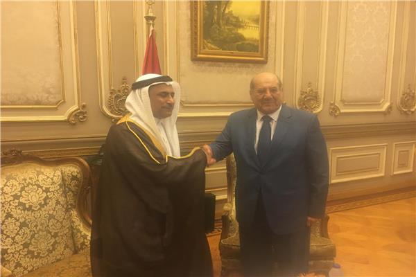 رىيس مجلس الشيوخ يستقبل رئيس البرلمان العربيه 