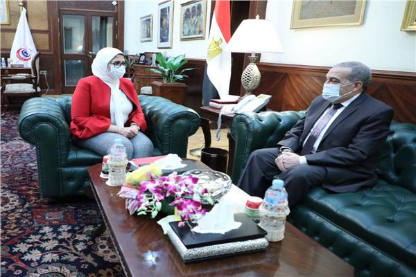 وزيرة الصحة والسكان د.هالة زايد،و وزير الدولة للإنتاج الحربي المهندس محمد أحمد مرسي