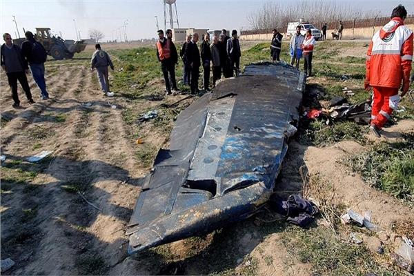 حطام للطائرة الأوكرانية التي أسقطت قرب طهران في يناير 2020