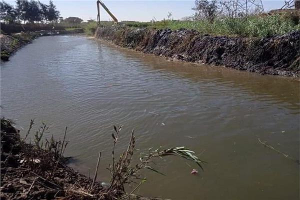 استمرار أعمال تطهير الترع  لوصول المياه  للمزارعين بأشمون
