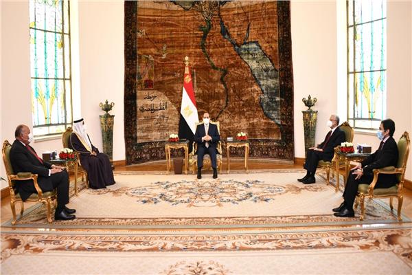 الرئيس السيسي خلال لقائه برئيس البرلمان العربي