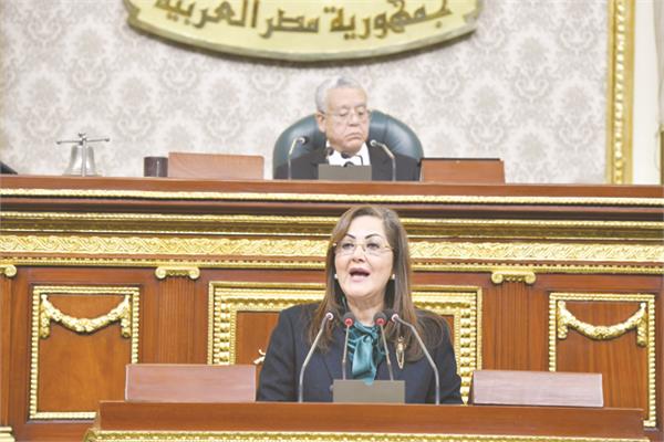 د. هالة السعيد خلال إلقاء بيانها أمام البرلمان