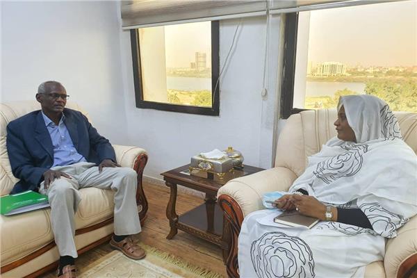 وزيرة الخارجية السودانية مريم الصادق مع وزير الري والموارد المائية بروفيسور ياسر عباس
