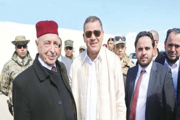  رئيس الوزراء الليبى فى لقائه مع عقيلة صالح رئيس مجلس النواب