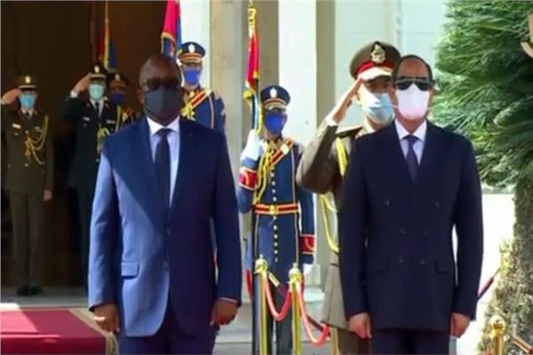 مراسم استقبال السيسى لرئيس غينيا بيساو فى قصر الاتحادية
