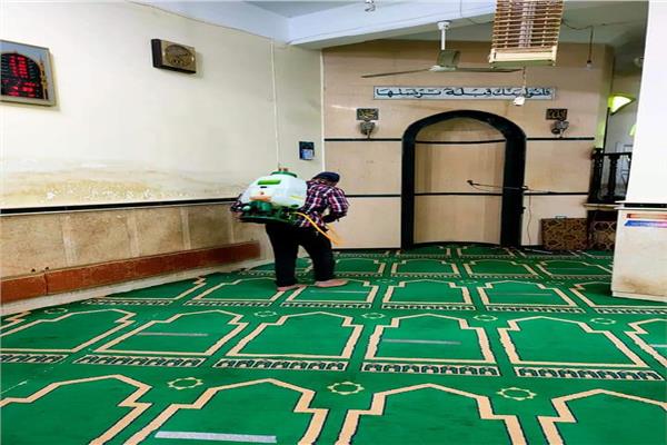 حملة لتعقيم المساجد بمحافظة المنوفية