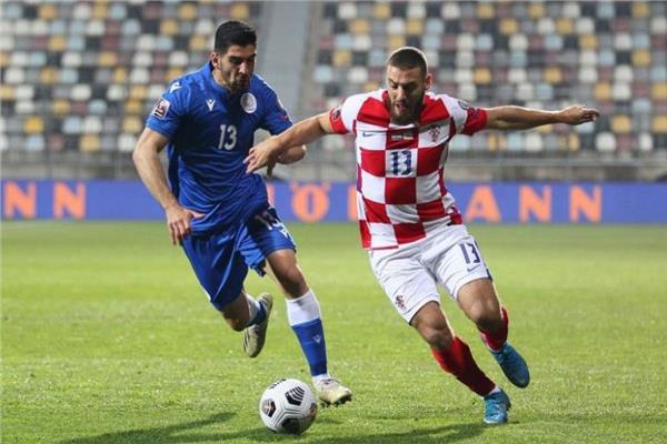 صورة من مباراة كرواتيا وقبرص
