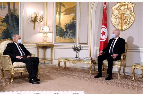 الرئيس التونسي يبحث مع أبو الغيط الأزمات العربية