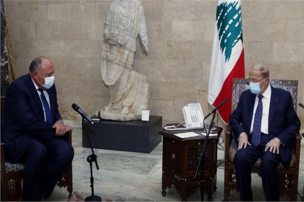 وزير الخارجية، سامح شكري والرئيس اللبناني ميشال عون 