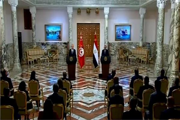الرئيس عبد الفتاح السيسي، ونظيره التونسى قيس سعيد