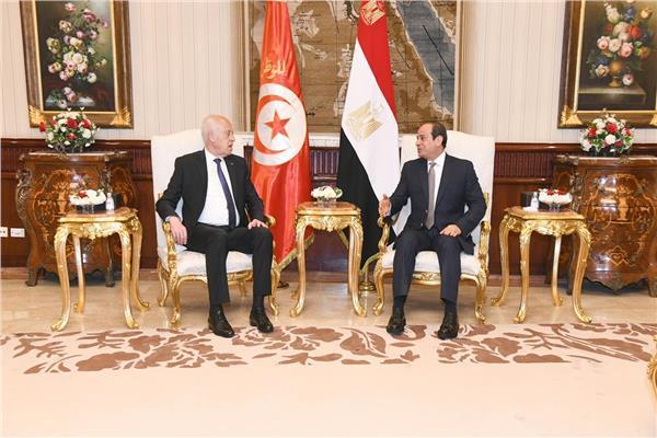 الرئيس عبد الفتاح السيسي والرئيس التونسى قيس سعيد