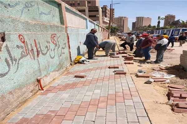 متابعه أعمال رصف وتطوير  التطوير شوارع حي غرب مدينة شبين الكوم 