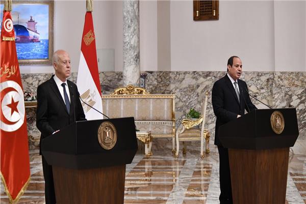كلمة الرئيس السيسي أثناء استقباله الرئيس التونسي قيس سعيد