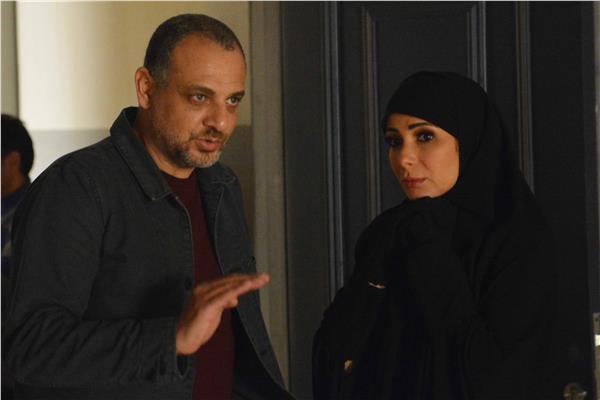 المخرج تامر محسن مع مني زكي