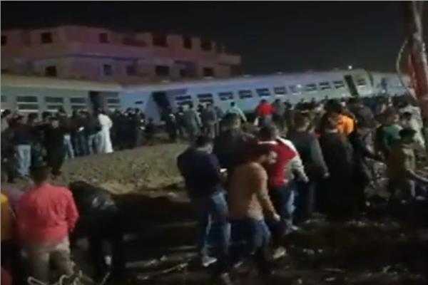 حادث خروج قطار منيا القمح عن القضبان
