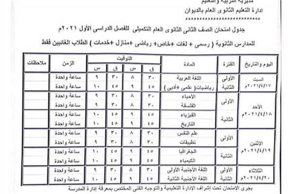 امتحانات المتخلفين للصفين الاول والثاني الثانوي في المنيا‎