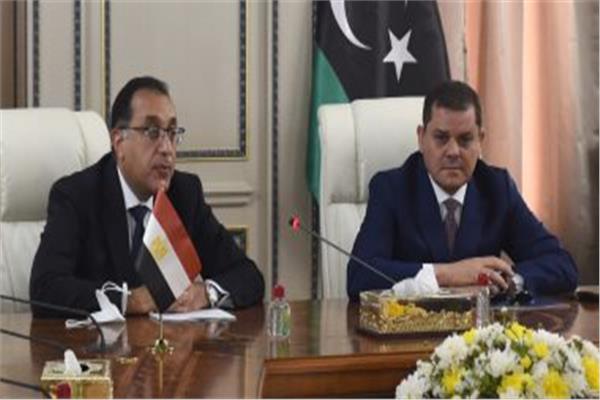 رئيس حكومة الوحدة الوطنية الليبية مع رئيس مجلس الوزراء 