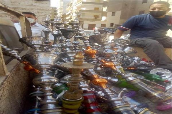  حملات مكثفة على المقاهى ومصادرة 173 شيشة