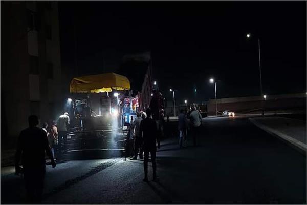 محافظ بورسعيد  مدخل الحي الاماراتي يشهد أعمال رفع كفاءة متكاملة 